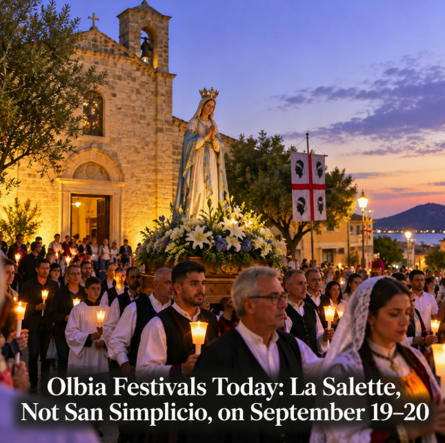 Olbia Festivals Today: La Salette, Not San Simplicio, on September 19–20