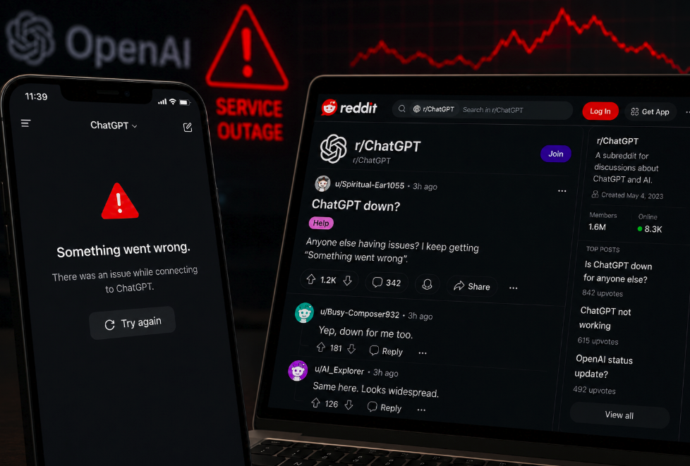 ChatGPT down: errori e problemi di rete, OpenAI conferma un’interruzione parziale