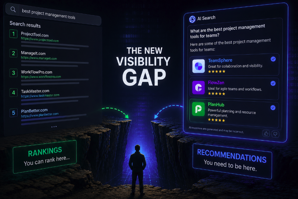 AI Search Is Creating a Visibility Gap Between Rankings and Recommendations