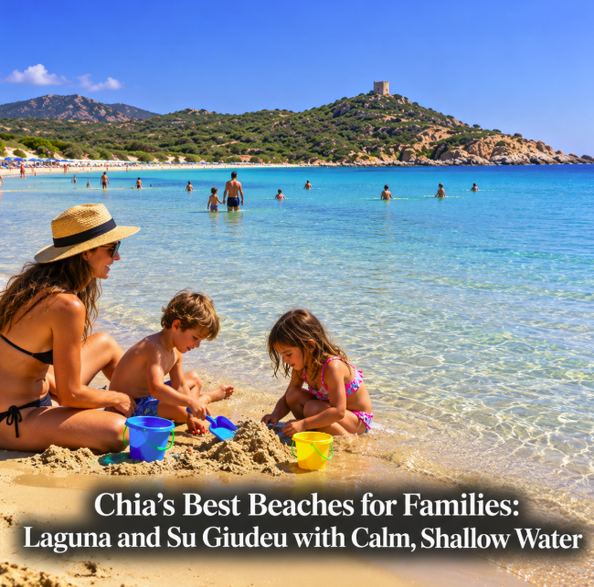 Chia’s Best Beaches for Families: Laguna and Su Giudeu with Calm, Shallow Water