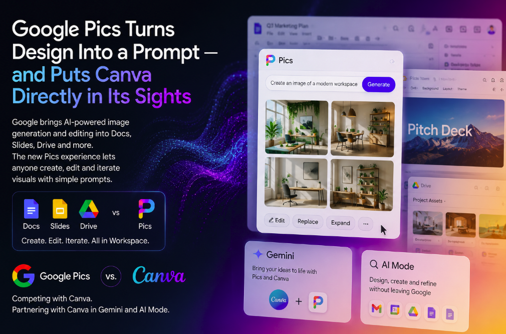 Google Pics Turns Design Into a Prompt — and Puts Canva Directly in Its Sights
