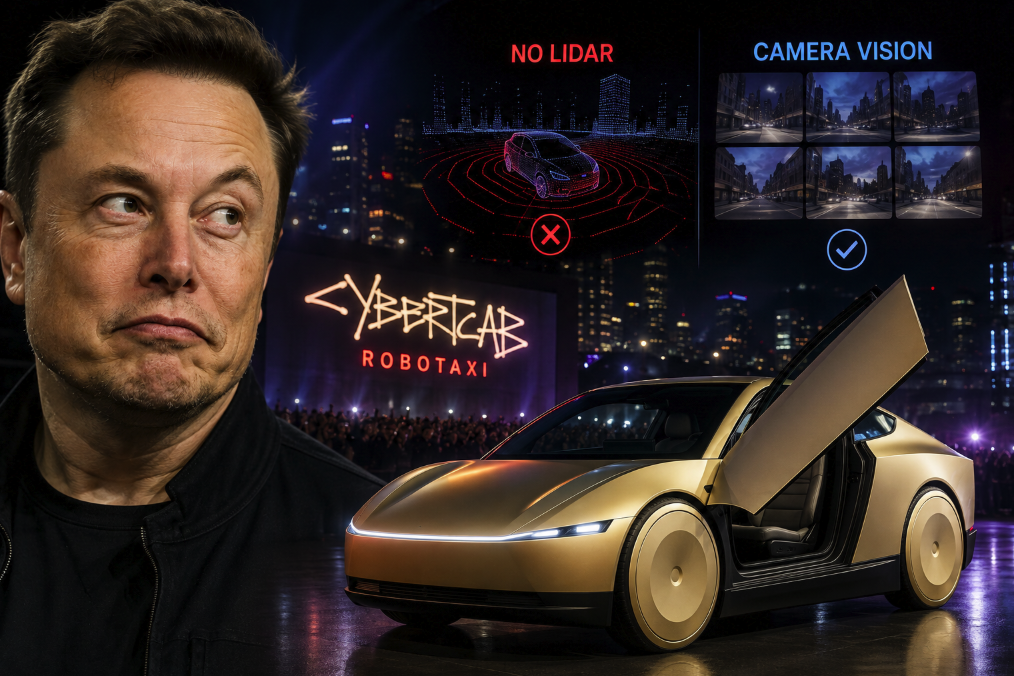 Tesla’s Cybercab Is About to Test Elon Musk’s Biggest Autonomy Bet: Cameras Without Lidar