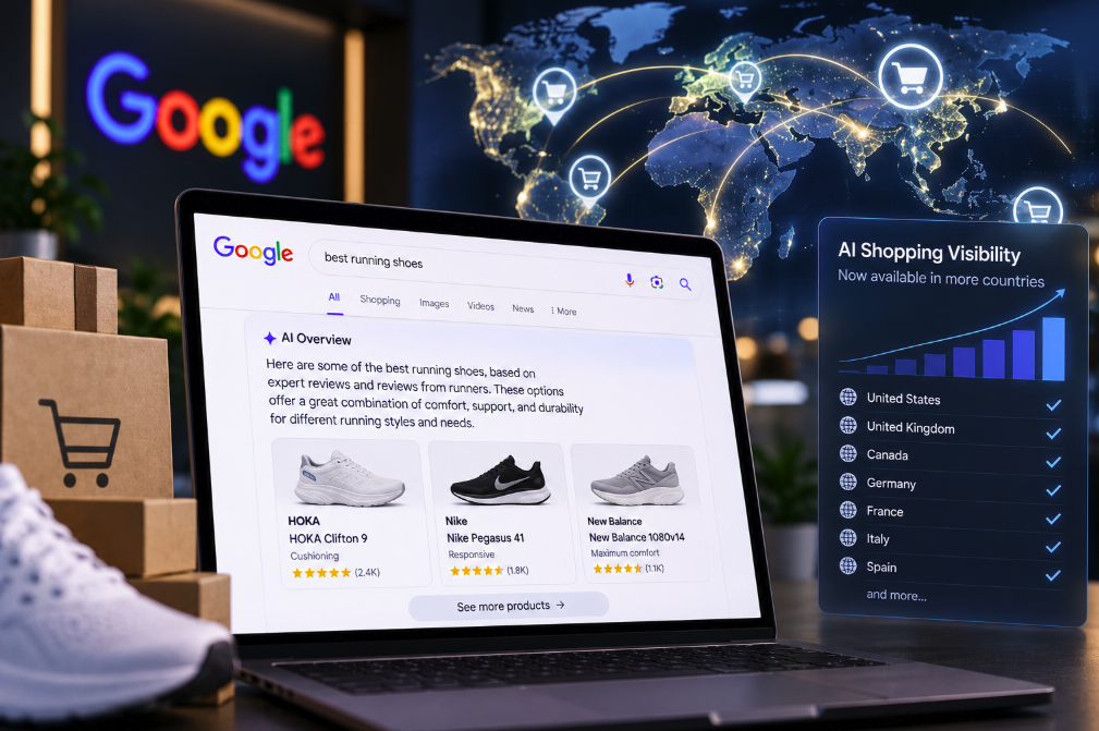 Google Expands AI Shopping Visibility Reports Beyond the US