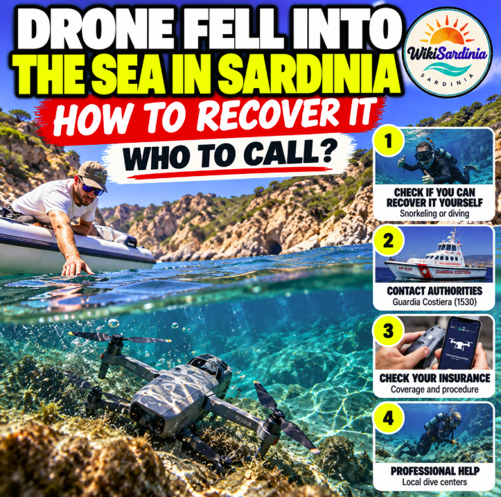 Drone Crashed into the Sea in Sardinia: Who to Call and How to Recover It