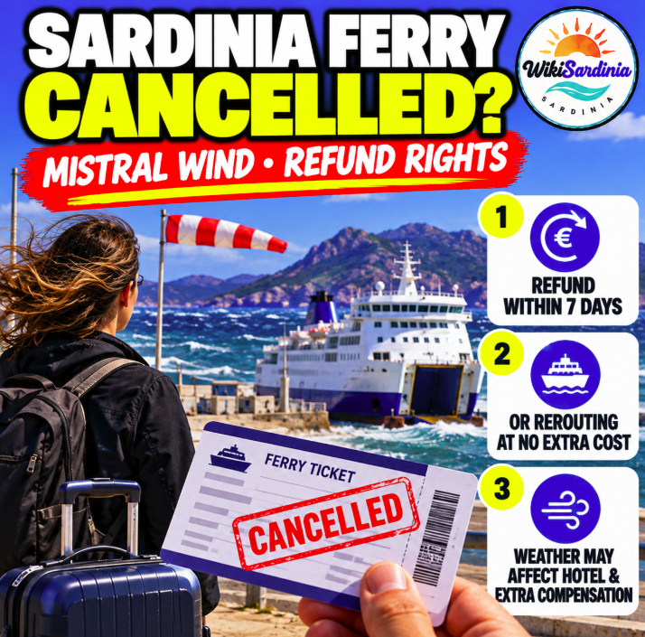 Sardinia Ferry Cancelled by Mistral Wind: Refunds and Passenger Rights