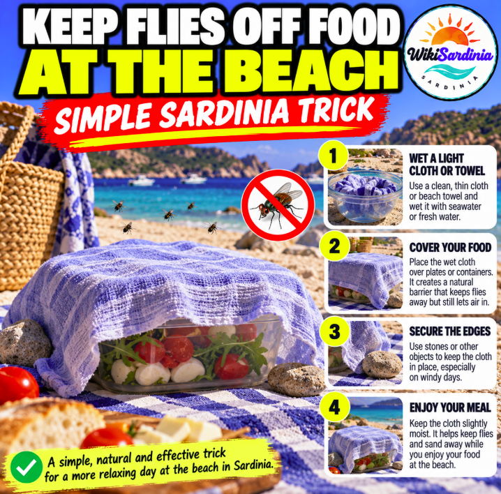 Best Trick to Keep Flies Off Food at the Beach in Sardinia