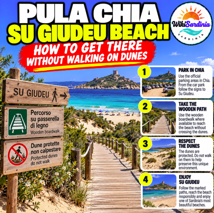 How to Reach Su Giudeu Beach Without Walking on Protected Dunes