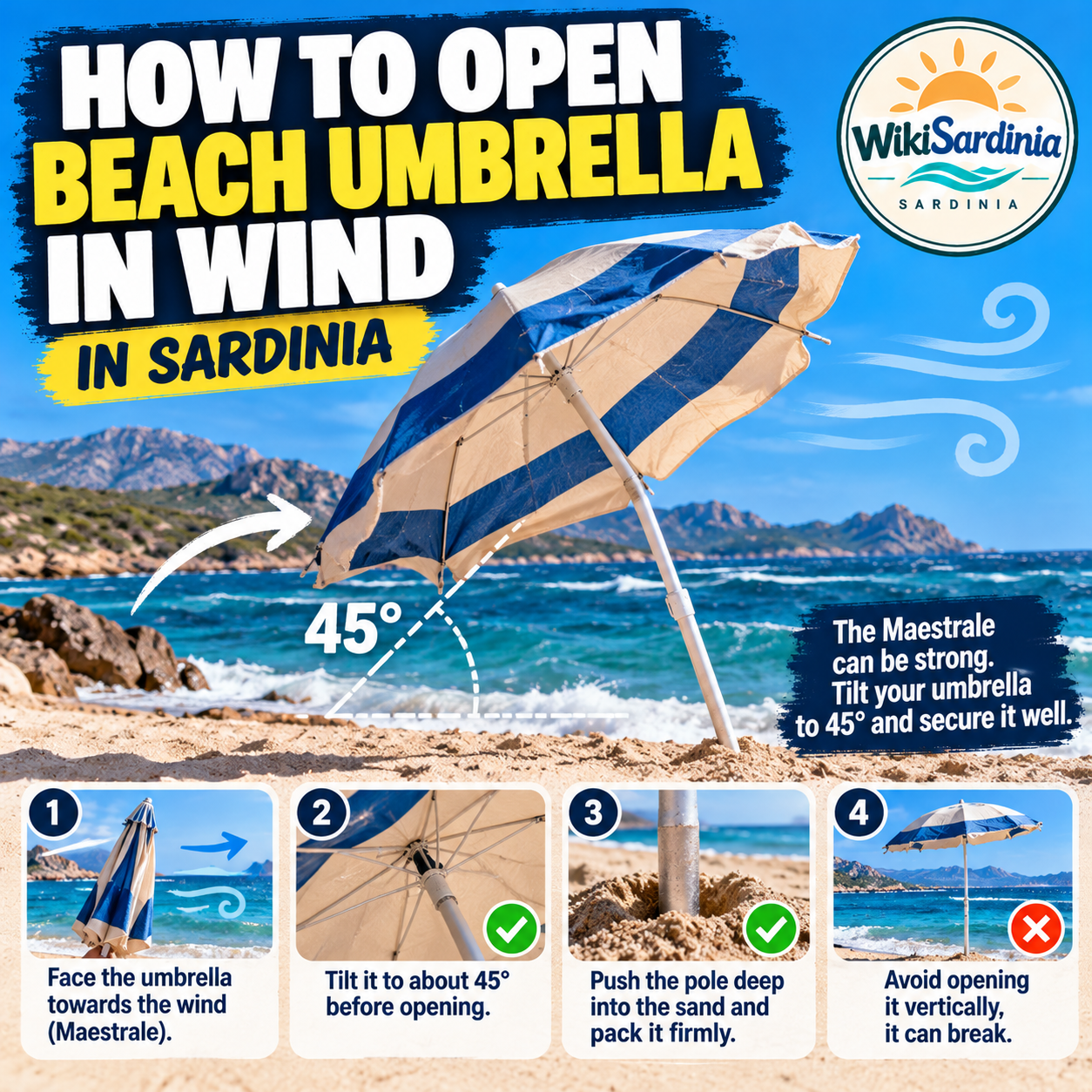 Sardinia: How to Open a Beach Umbrella in the Wind