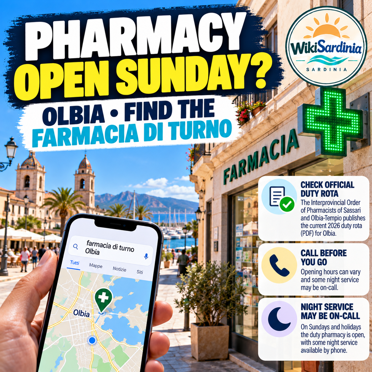 Sardinia: How to Find a Pharmacy Open on Sunday in Olbia