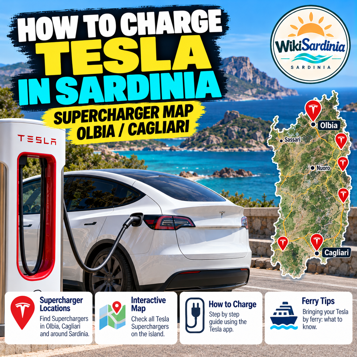 How to Charge a Tesla in Sardinia: Superchargers and EV Map