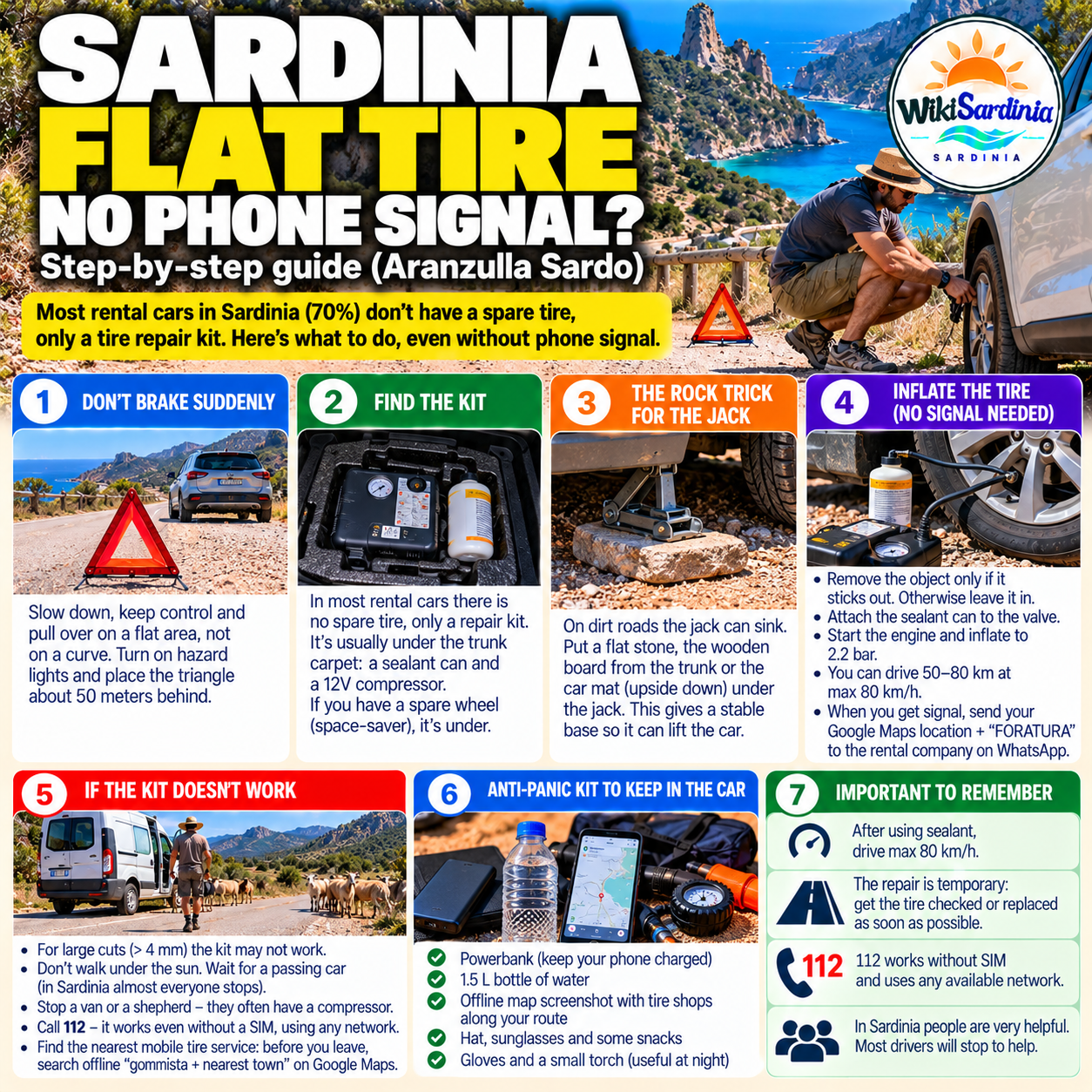 Sardinia: How to Handle a Flat Tyre with No Phone Signal