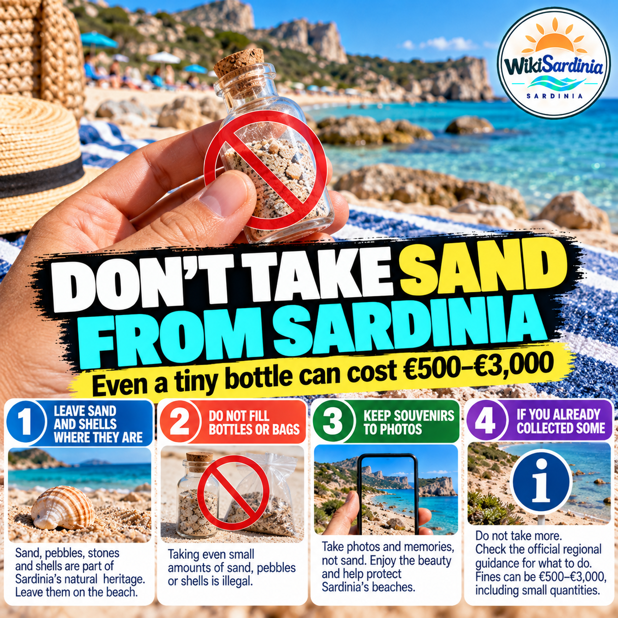 How to Avoid a Fine for Taking Sand from Sardinia’s Beaches