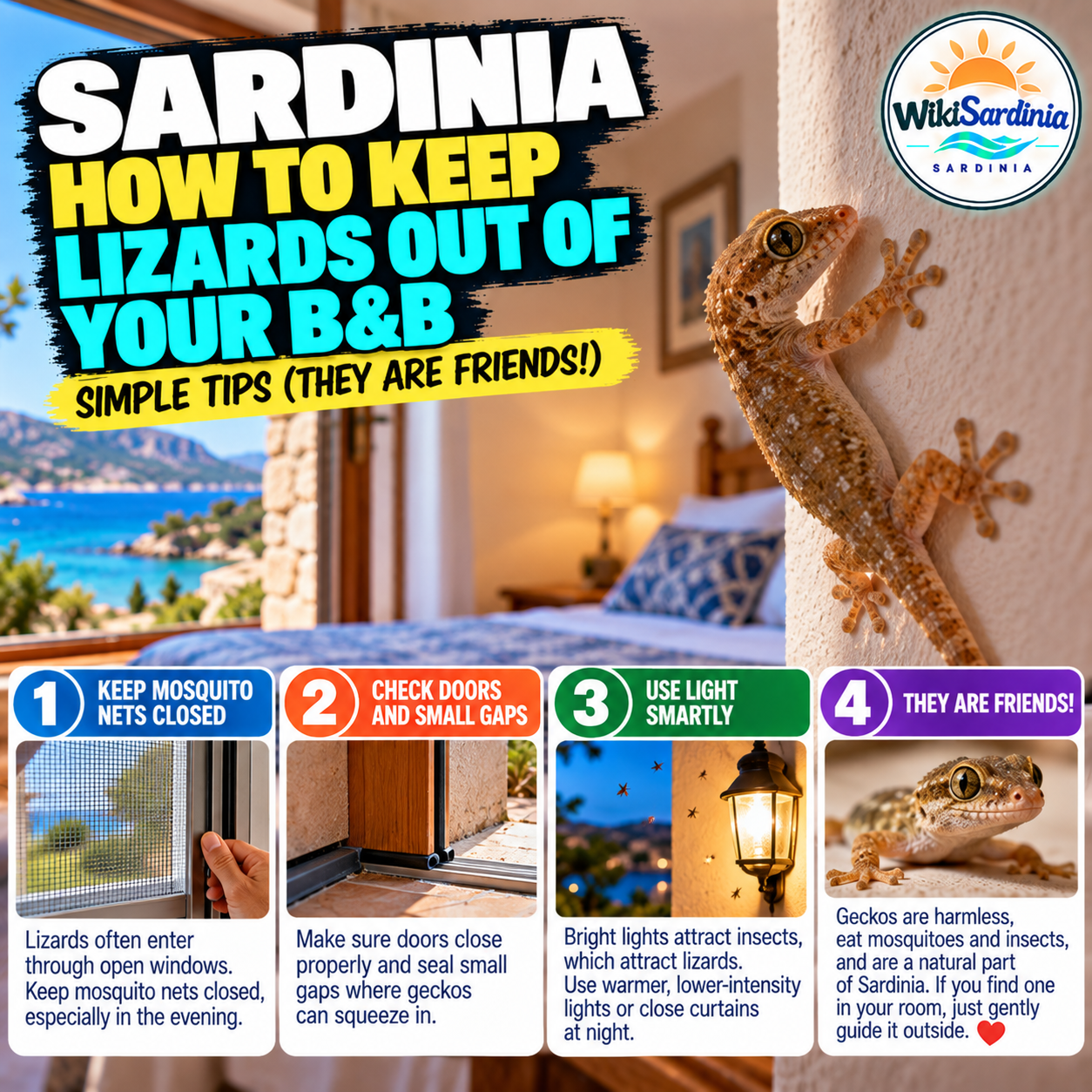 How to Keep Lizards Out of Your B&B in Sardinia (Without Hurting Them)