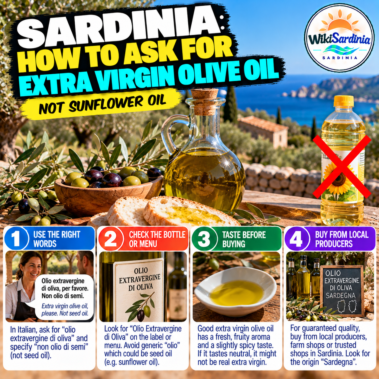 How to Ask for Extra Virgin Olive Oil in Sardinia (Not Seed Oil)
