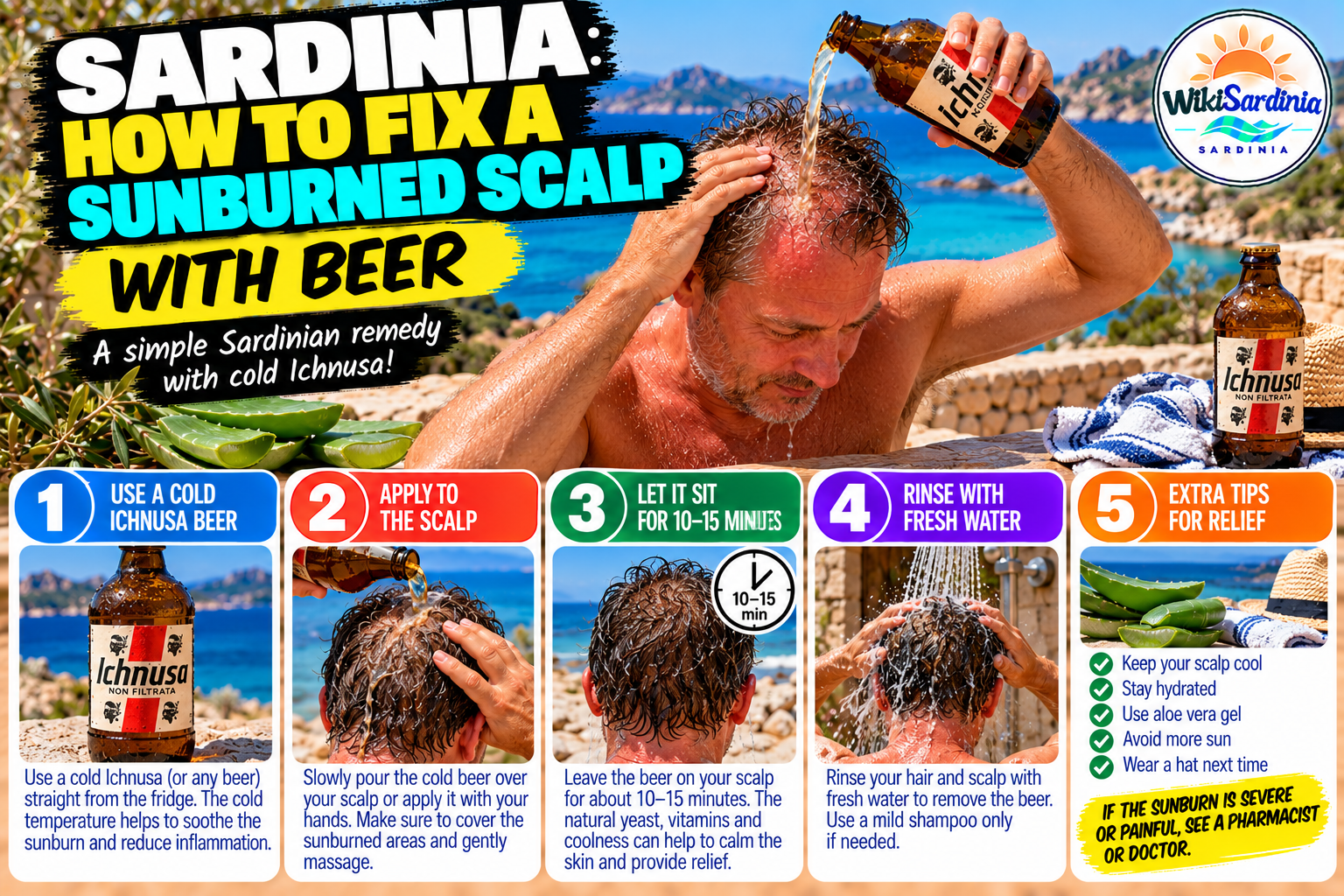 How to Soothe a Sunburned Scalp in Sardinia (Skip the Beer)