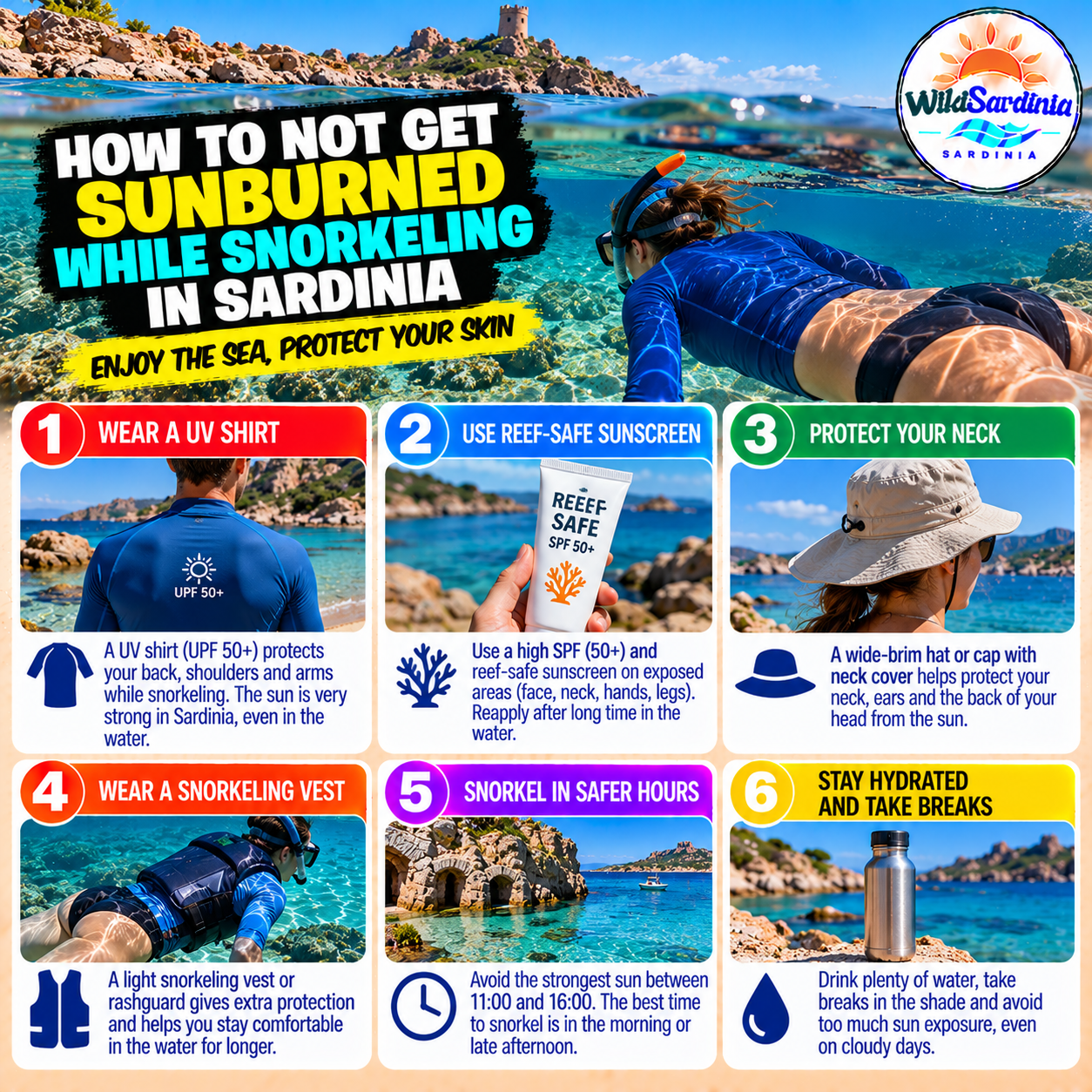 How to Avoid Sunburn While Snorkelling in Sardinia