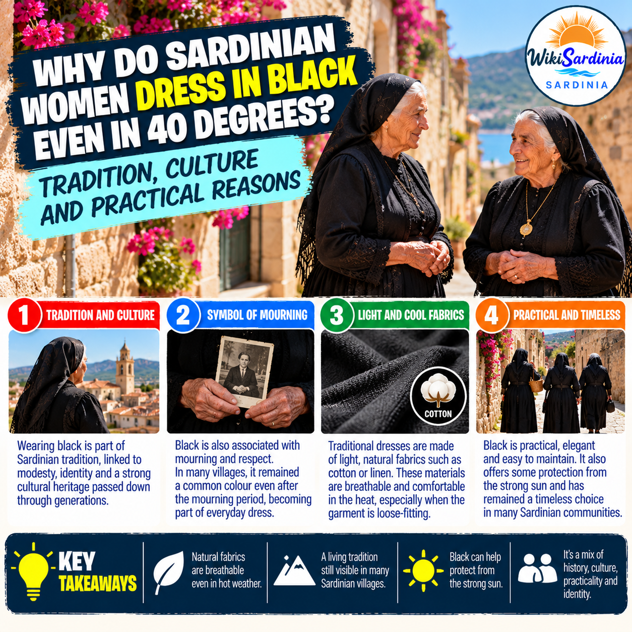 Why Do Some Older Sardinian Women Wear Black in Summer?