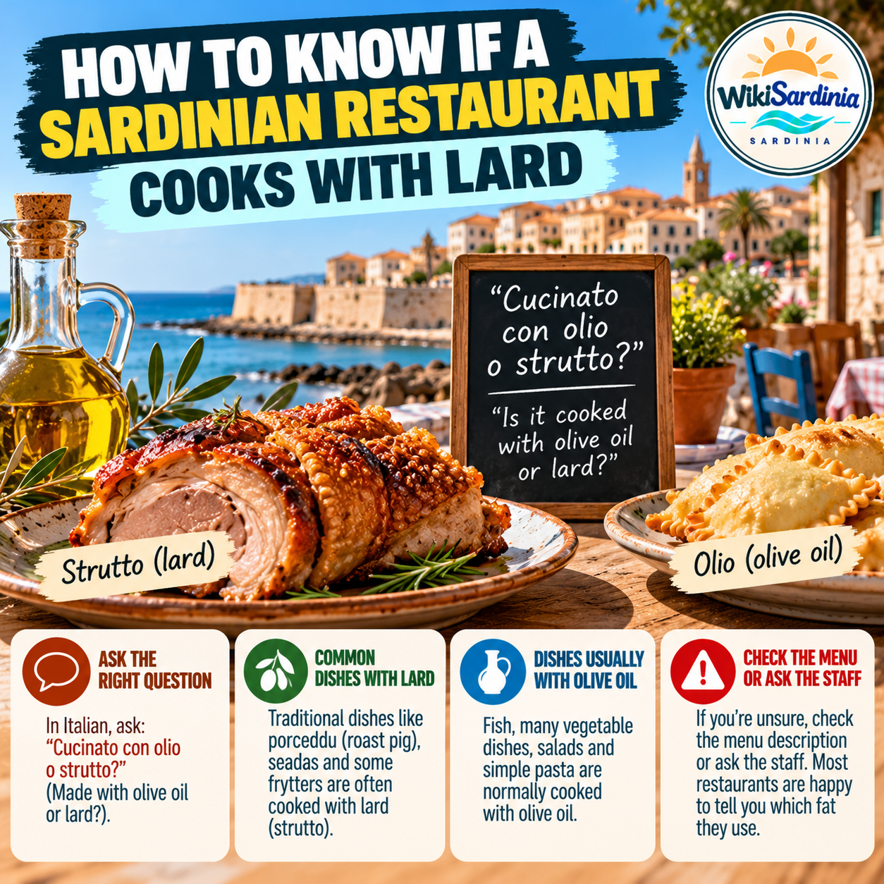 How to Ask If a Sardinian Restaurant Cooks with Lard or Olive Oil