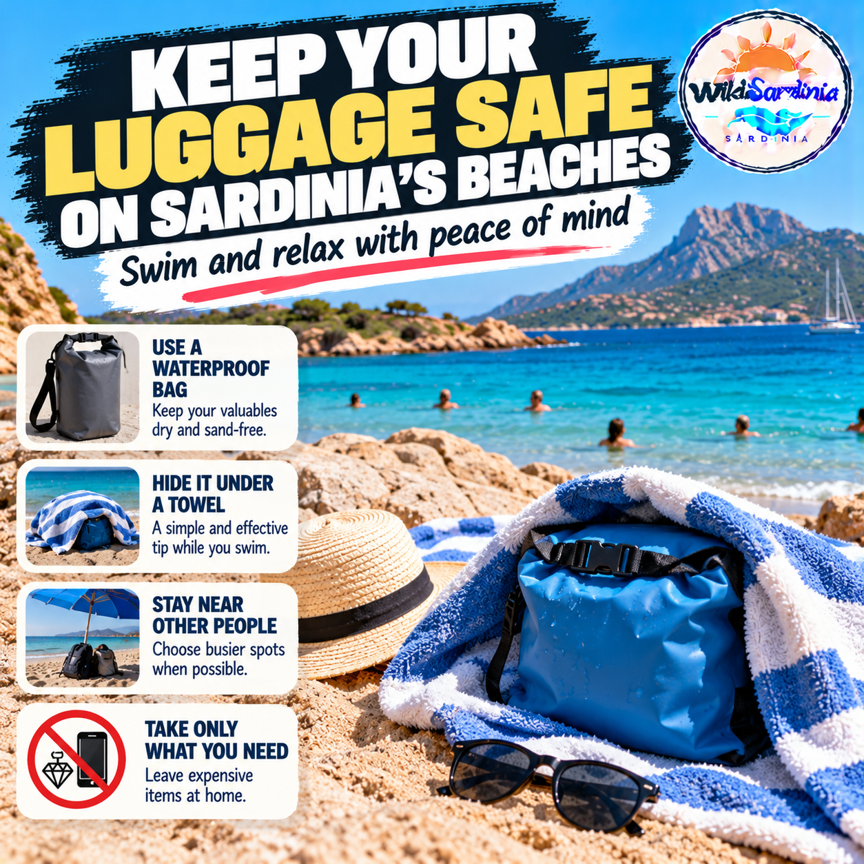 Sardinia: How to Keep Your Luggage Safe While Swimming