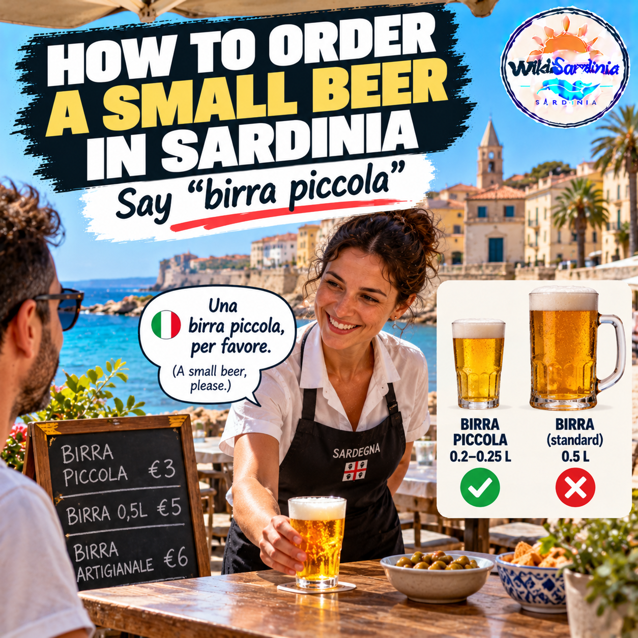 Sardinia: How to Order a Small Beer, Not a Half-Litre