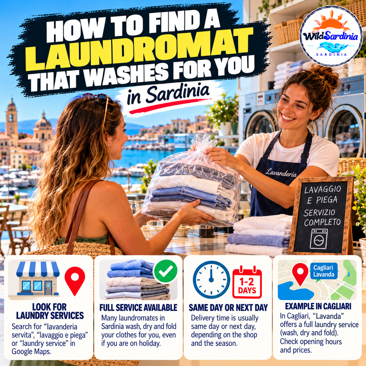 Sardinia: How to Find a Laundromat That Does Your Laundry for You
