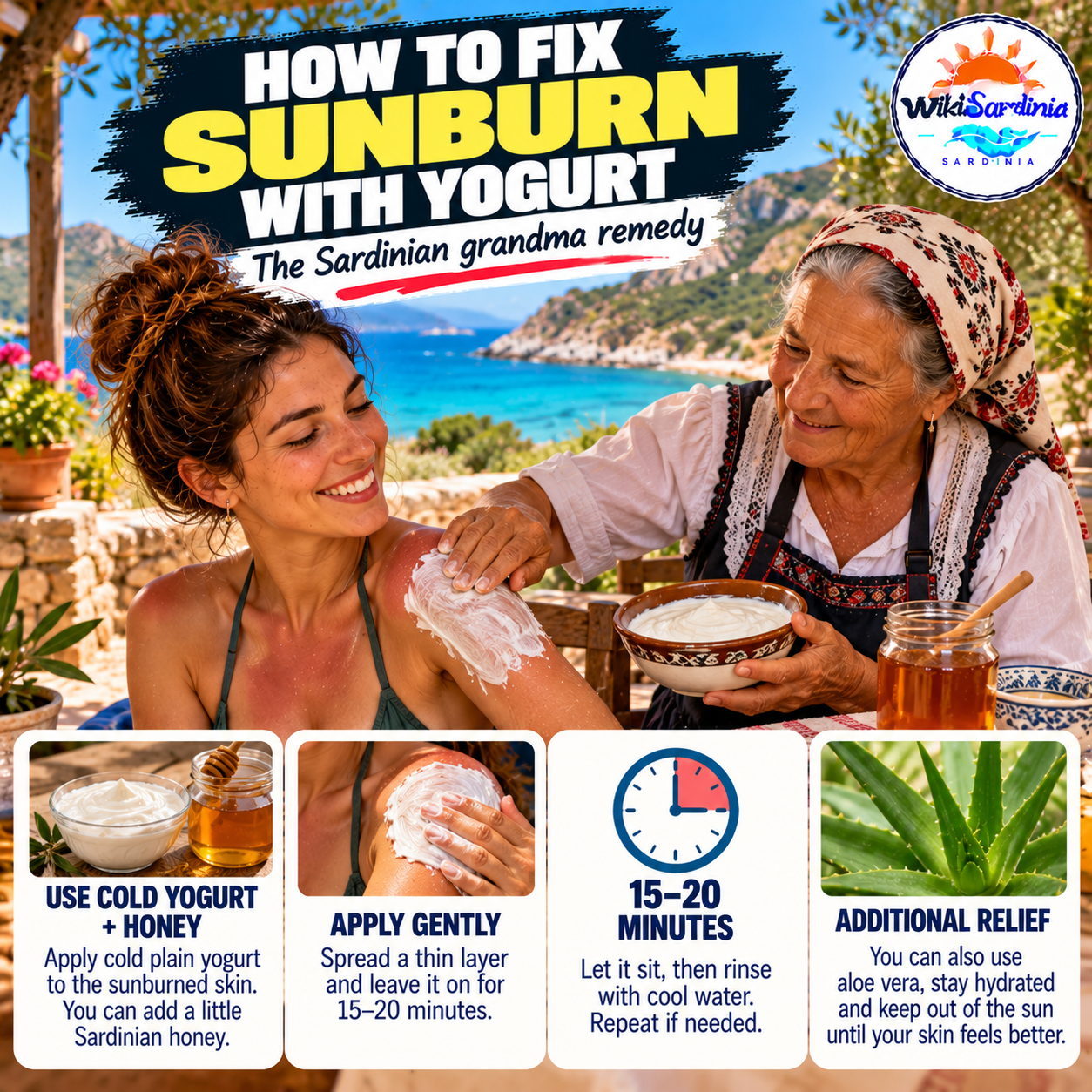 Sardinia: Can Yogurt and Honey Soothe Sunburn? A Grandma’s Remedy Explained