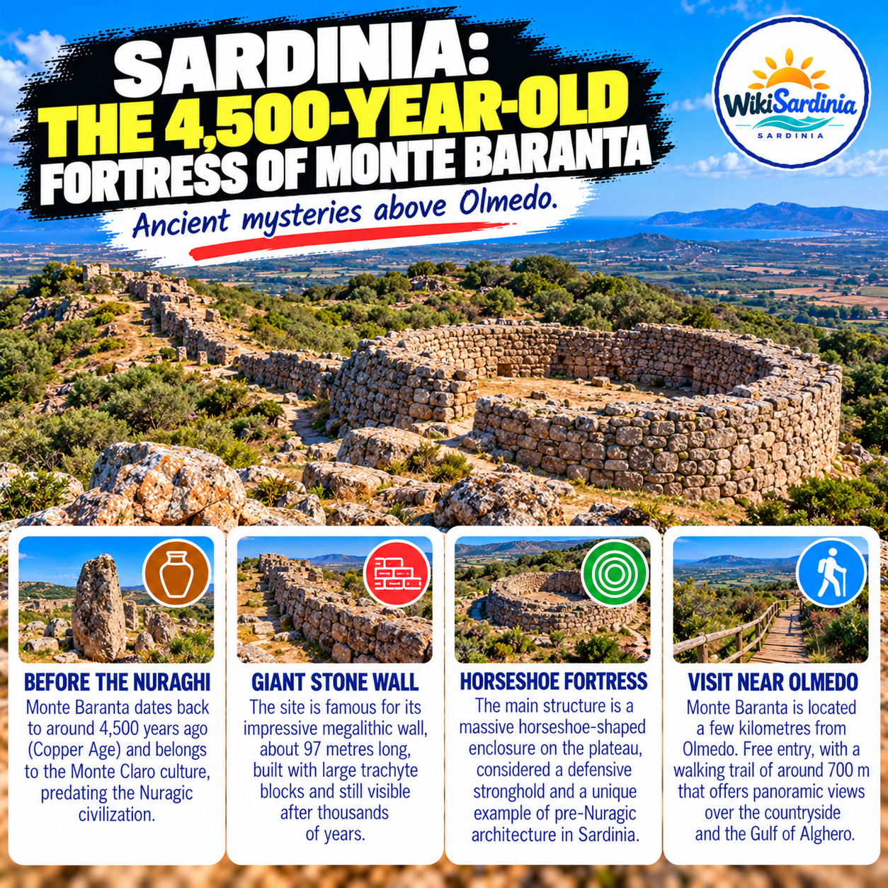 Monte Baranta: Discover Sardinia’s 4,500-Year-Old Fortress Near Alghero