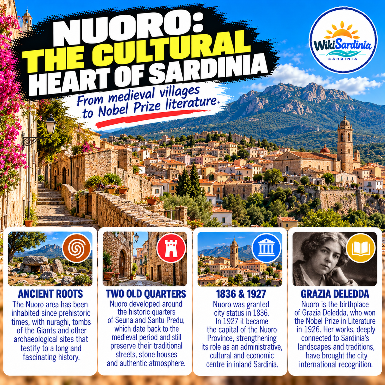 The History of Nuoro: Sardinia’s Cultural Heart and the City of Grazia Deledda