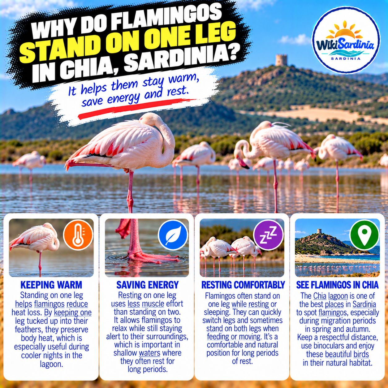 Why Do Flamingos Stand on One Leg in Chia, Sardinia? The Science Explained