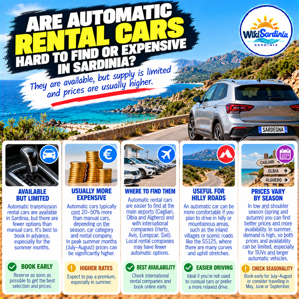 Are Automatic Rental Cars Hard to Find or Expensive in Sardinia?