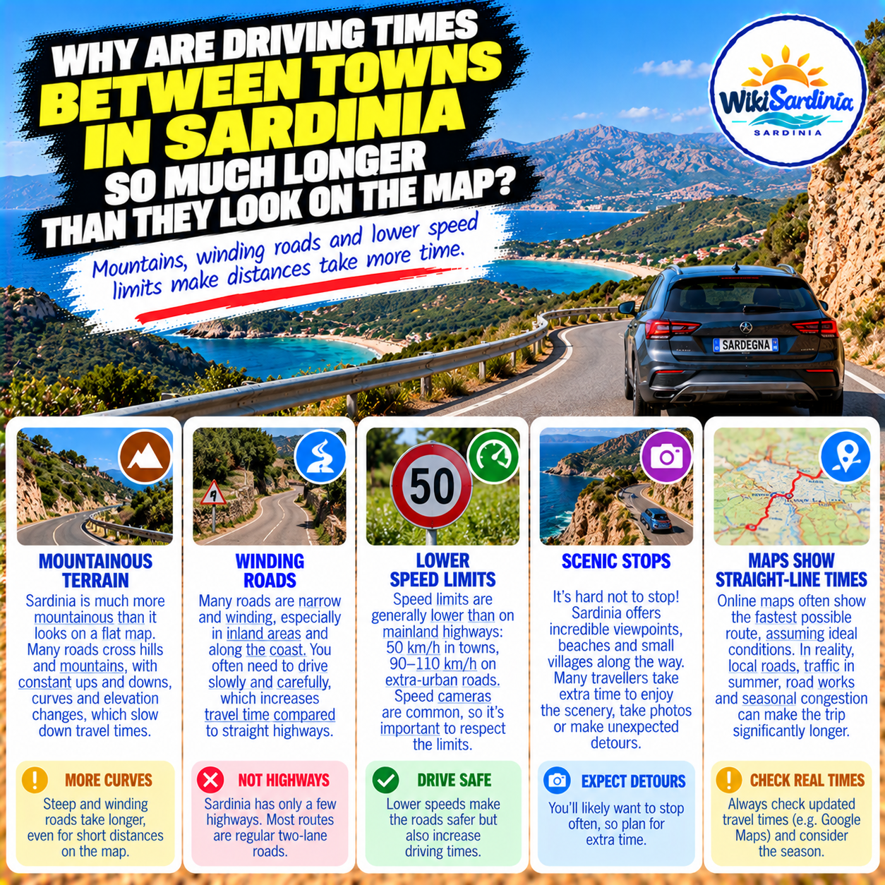 Why Do Driving Times Between Sardinian Towns Feel Longer Than the Map Suggests?