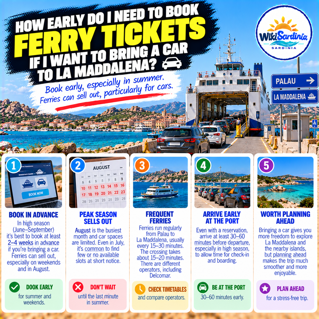 How Early Should You Book the La Maddalena Ferry If You're Bringing a Car?