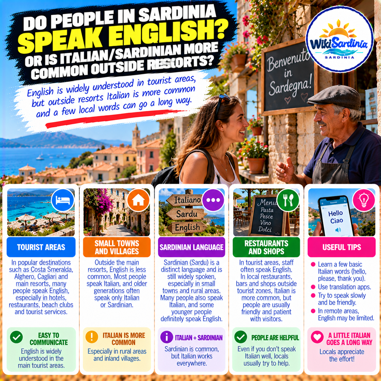 Do People in Sardinia Speak English? Italian and Sardinian Outside the Resorts