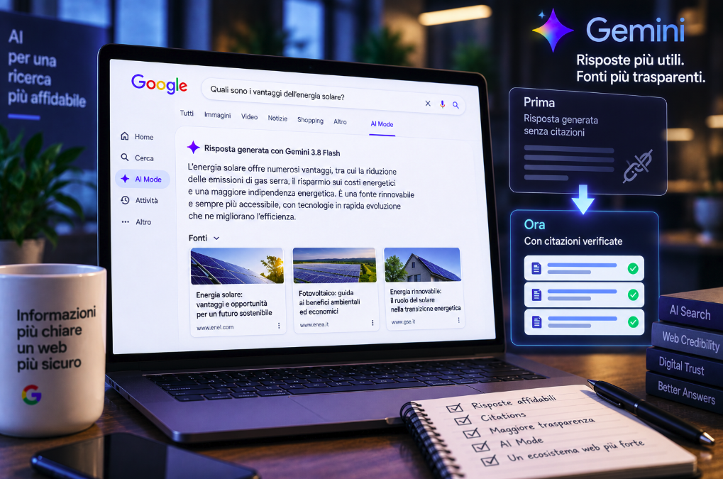 Google corregge il bug delle citazioni di Gemini 3.8 Flash in AI Mode: i link alle fonti sono tornati