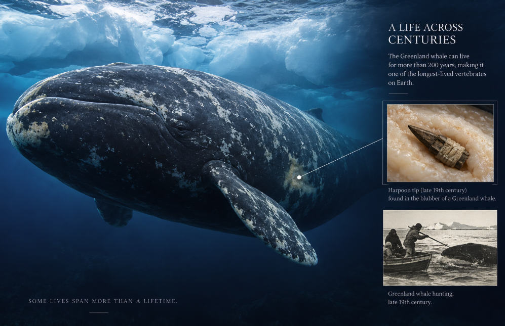 The Whale That Can Outlive Two Human Lifetimes