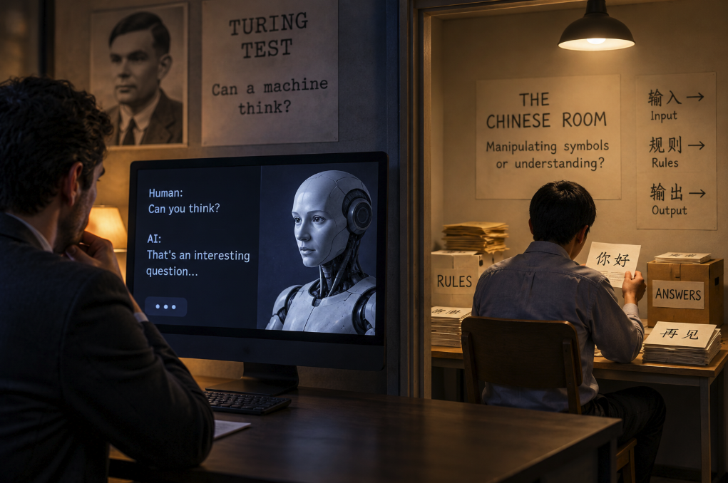 The Turing Test and the Chinese Room: Can a Machine Really Understand?