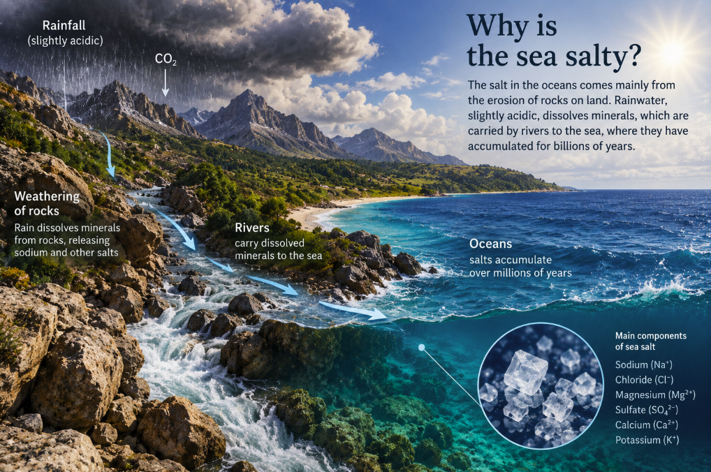 Why Is the Sea Salty? The Billion-Year Journey From Rock to Ocean