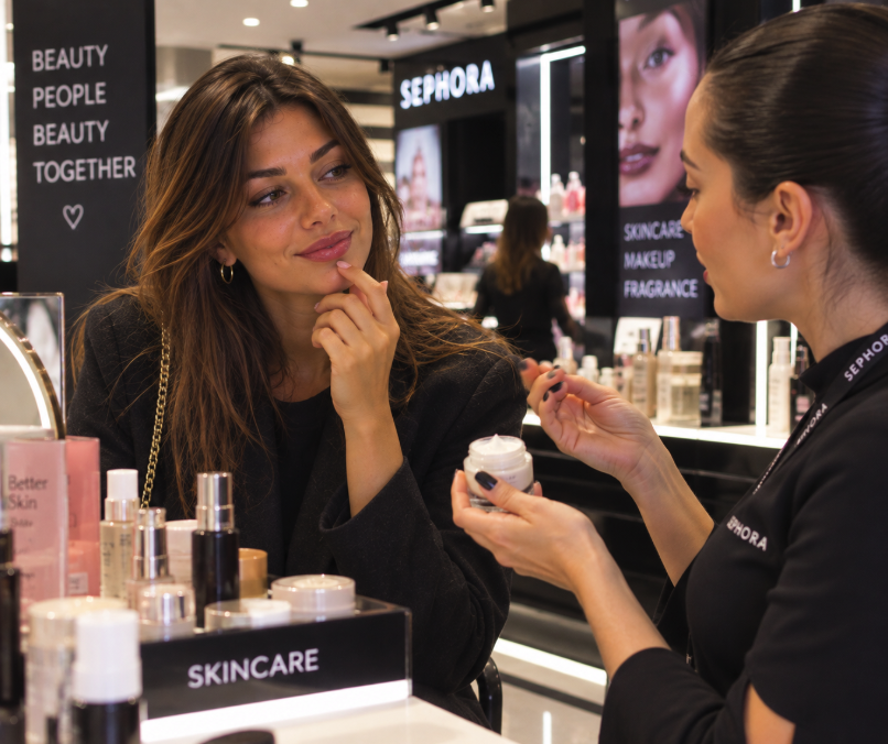 Beauty counter, il ritorno della consulenza dal vivo dopo anni di TikTok