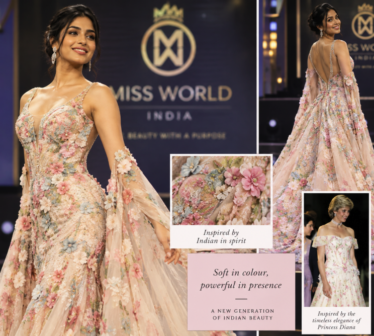 Nikita Porwal at Miss World 2026: The Floral Gown Making 'Soft but Powerful' Fashion Feel New