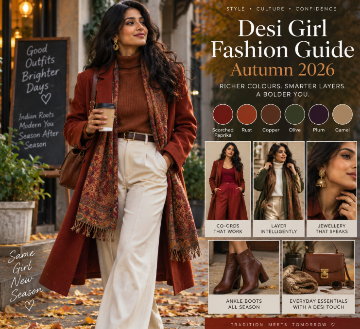 Desi Girl Fashion Guide Autumn 2026: Rich Colours, Smart Layers and an Indian Twist