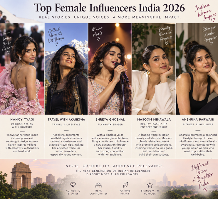 Top Female Influencers in India 2026: Why Niche, Credibility and Audience Fit Matter More Than Follower Count