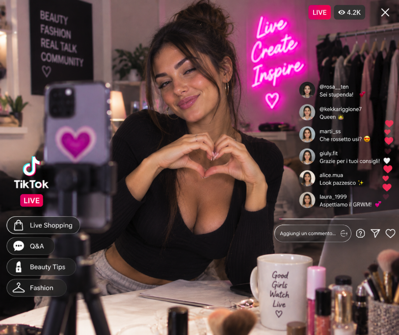 TikTok Live Italia: creator femminili tra beauty, moda e dirette sempre più interattive