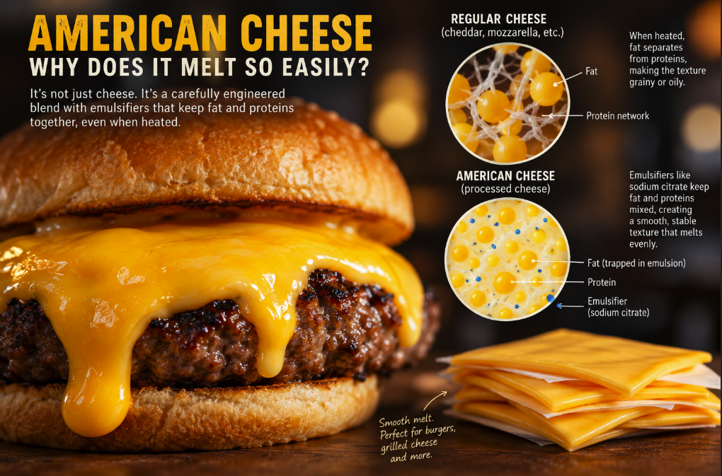 Why Does American Cheese Melt So Perfectly? The Chemistry Behind the Slice