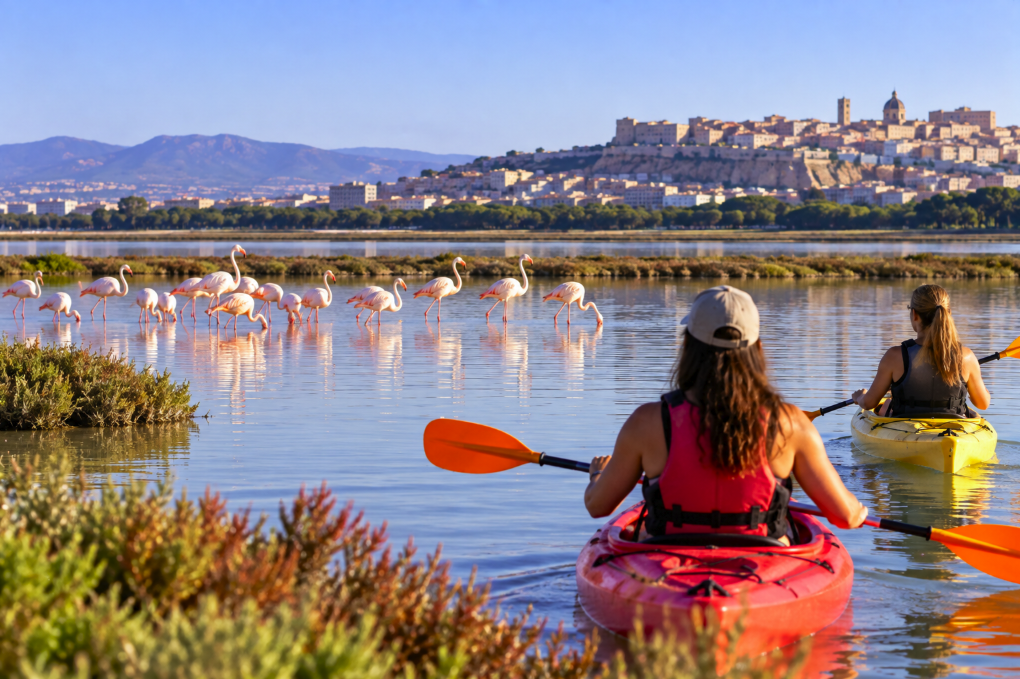 Pink Flamingos in Cagliari: How to Explore Molentargius by Kayak, Bike or Foot