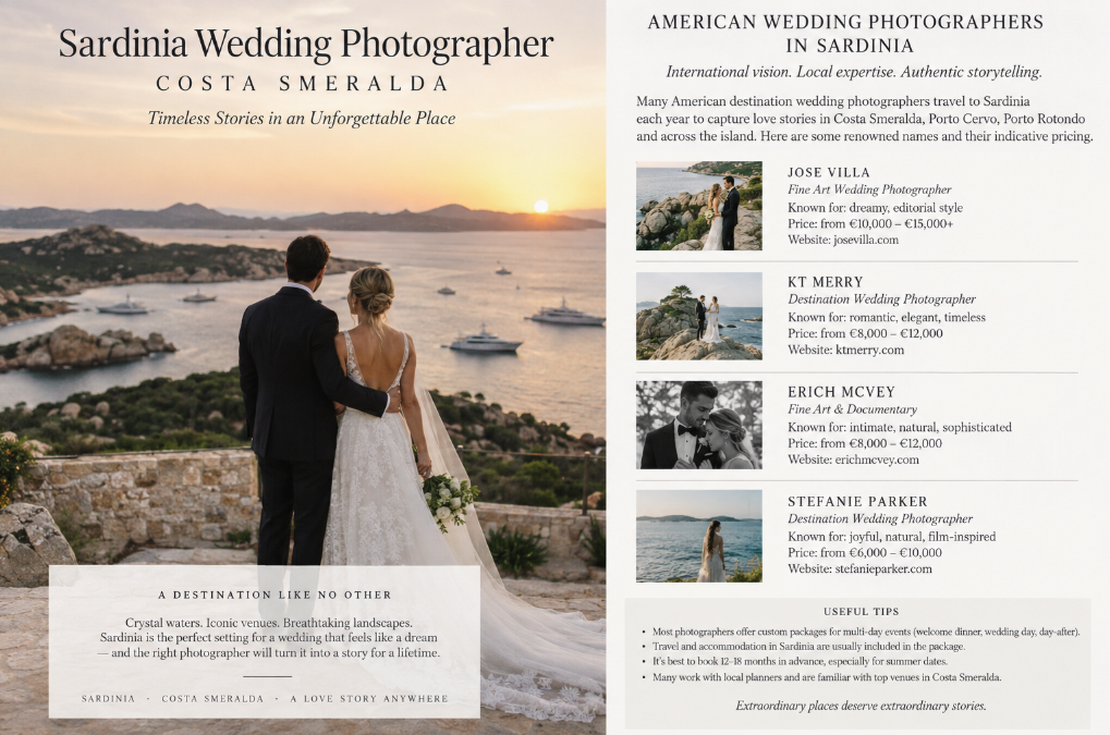 Sardinia Wedding Photographer Prices: What Costa Smeralda Couples Should Expect