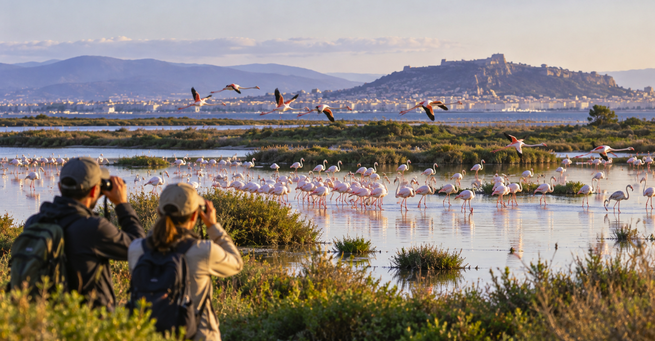 Sardinia Birdwatching: Flamingos at Molentargius and the Stagno di Cabras